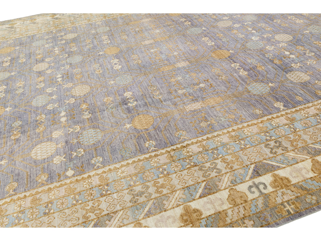 Modern Khotan Wool Rug 12 X 17