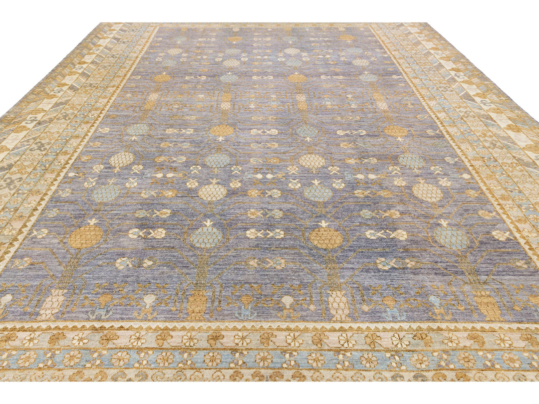 Modern Khotan Wool Rug 12 X 17