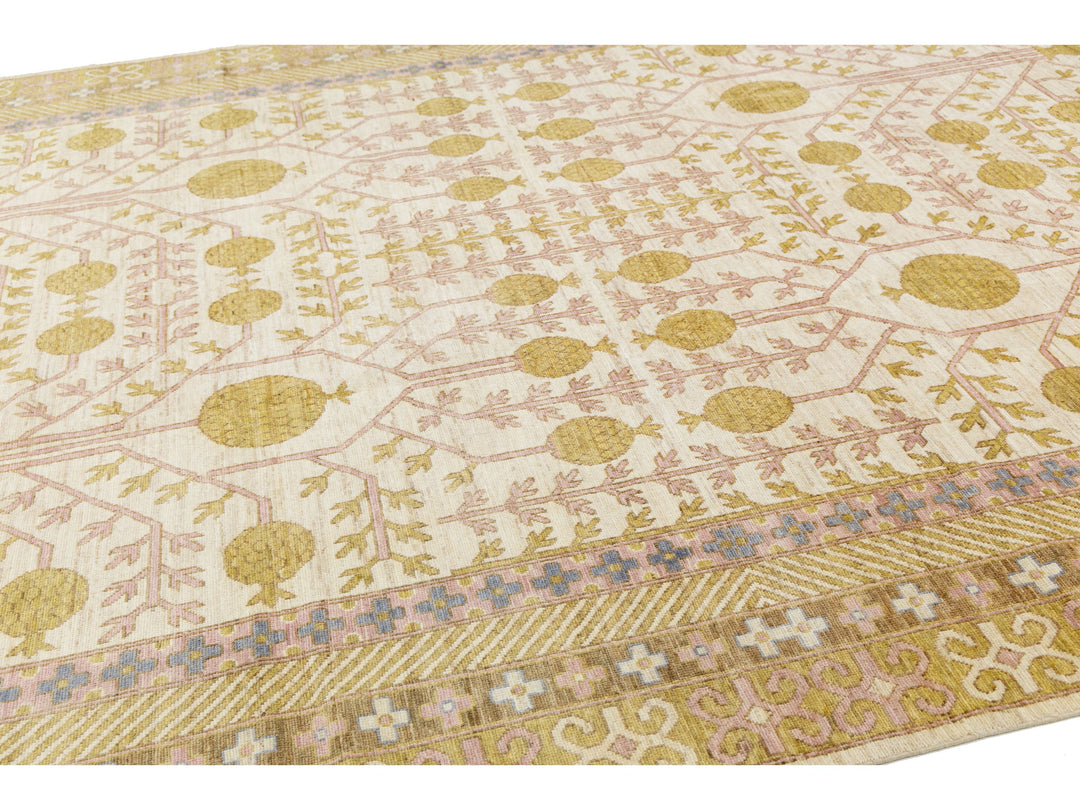 Modern Khotan Style Wool Rug 10 X 14