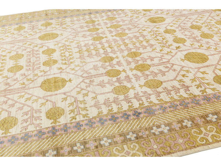 Modern Khotan Style Wool Rug 10 X 14
