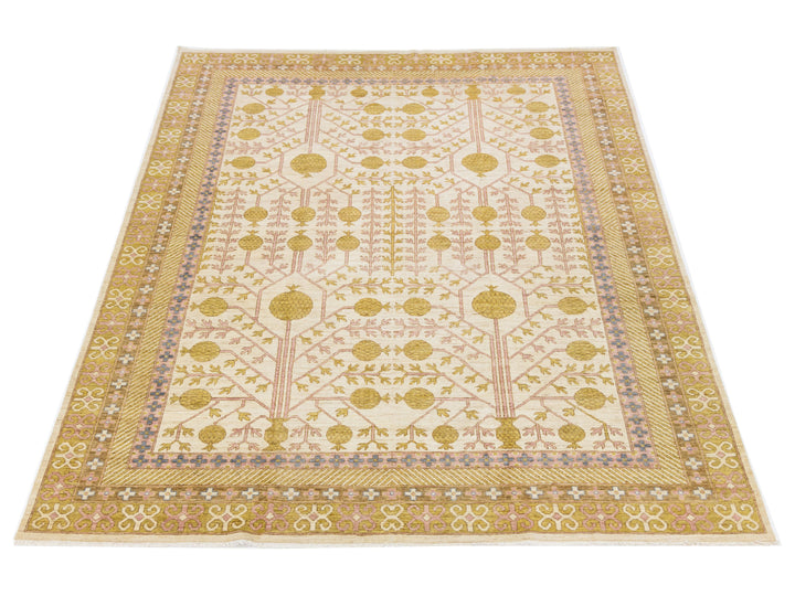 Modern Khotan Style Wool Rug 10 X 14