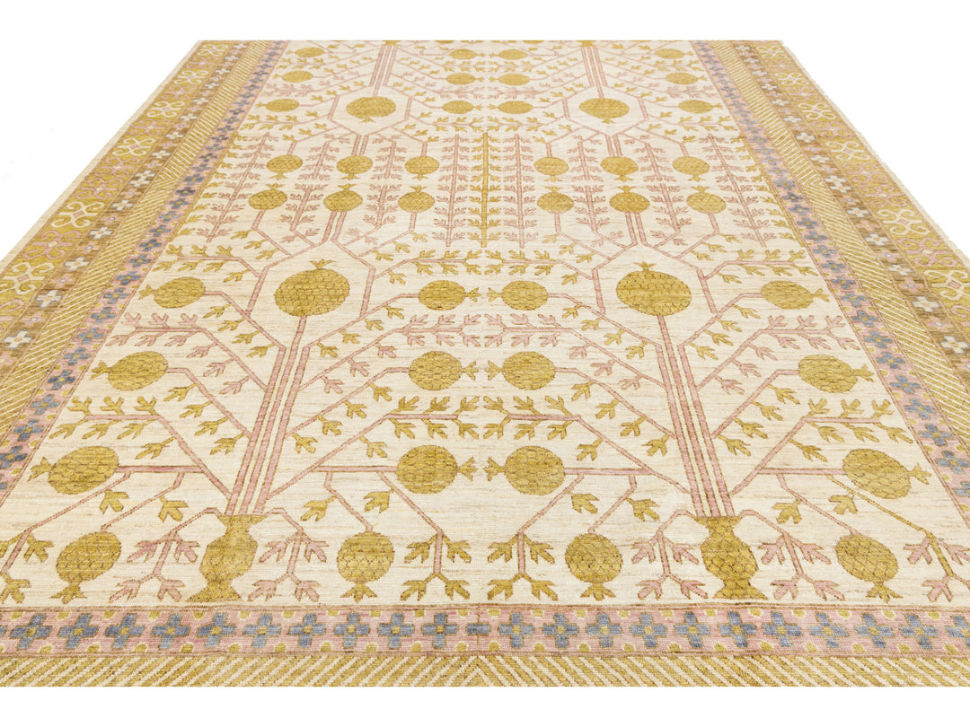 Modern Khotan Style Wool Rug 10 X 14
