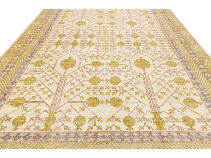 Modern Khotan Style Wool Rug 10 X 14