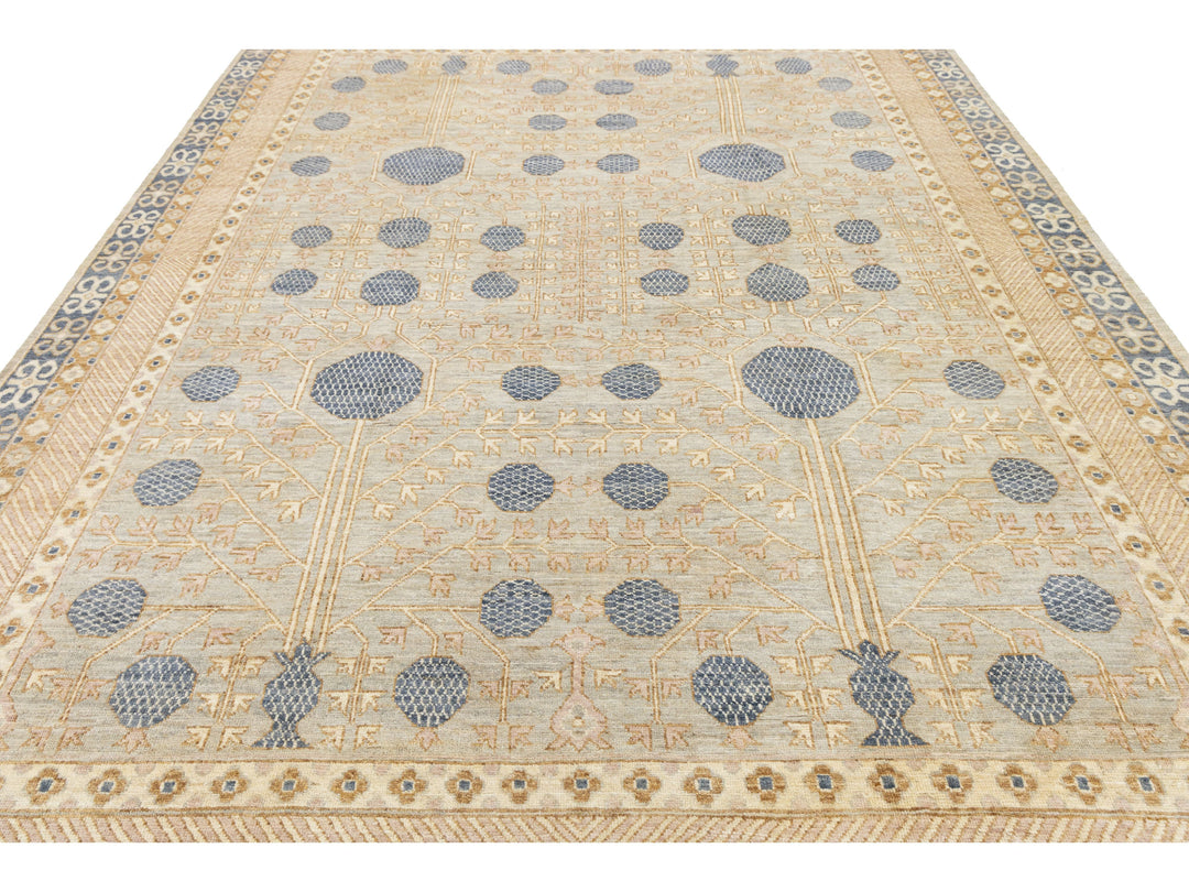 Modern Khotan Wool Rug 9 X 12