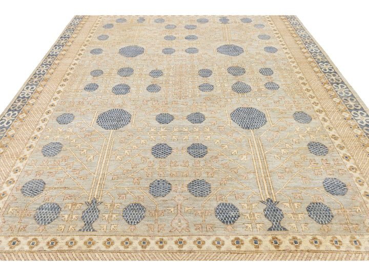 Modern Khotan Wool Rug 9 X 12