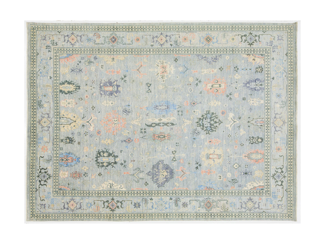 Modern Oushak Wool Rug 9 X 12