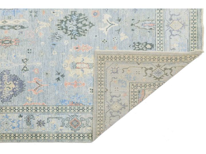 Modern Oushak Wool Rug 9 X 12
