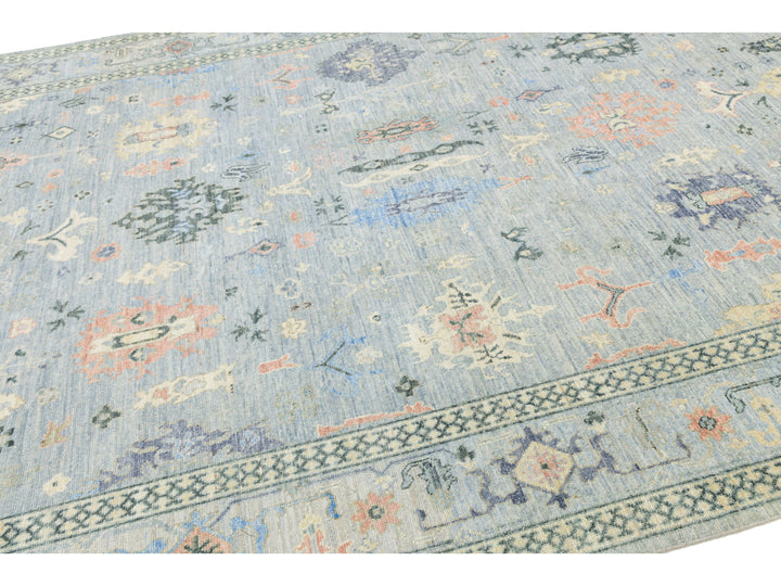 Modern Oushak Wool Rug 9 X 12