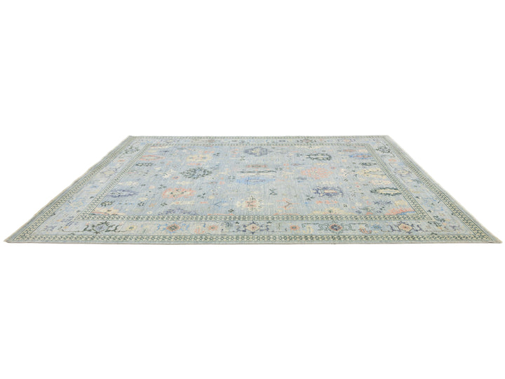 Modern Oushak Wool Rug 9 X 12