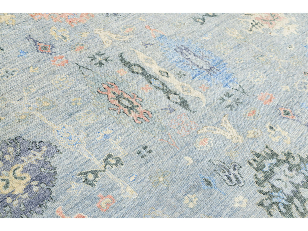 Modern Oushak Wool Rug 9 X 12