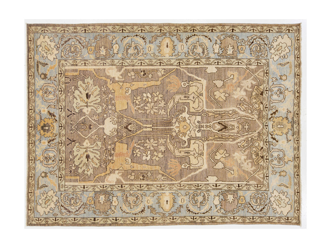 Modern Oushak Wool Rug 9 X 12