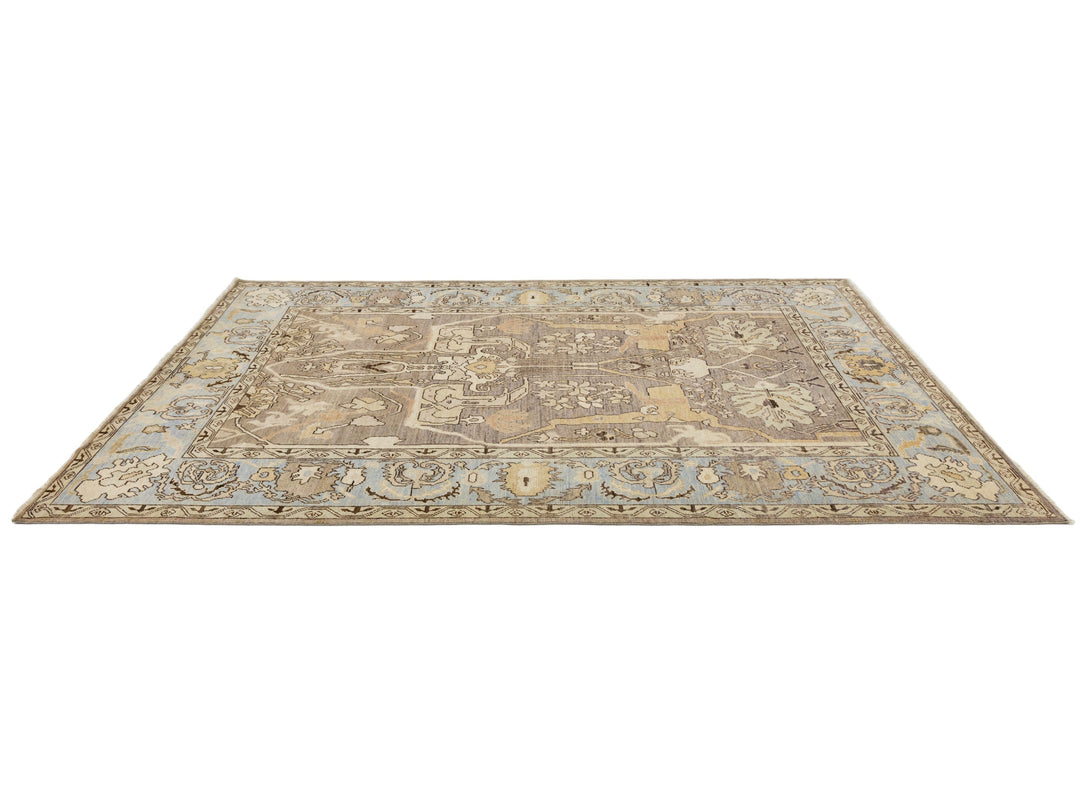 Modern Oushak Wool Rug 9 X 12