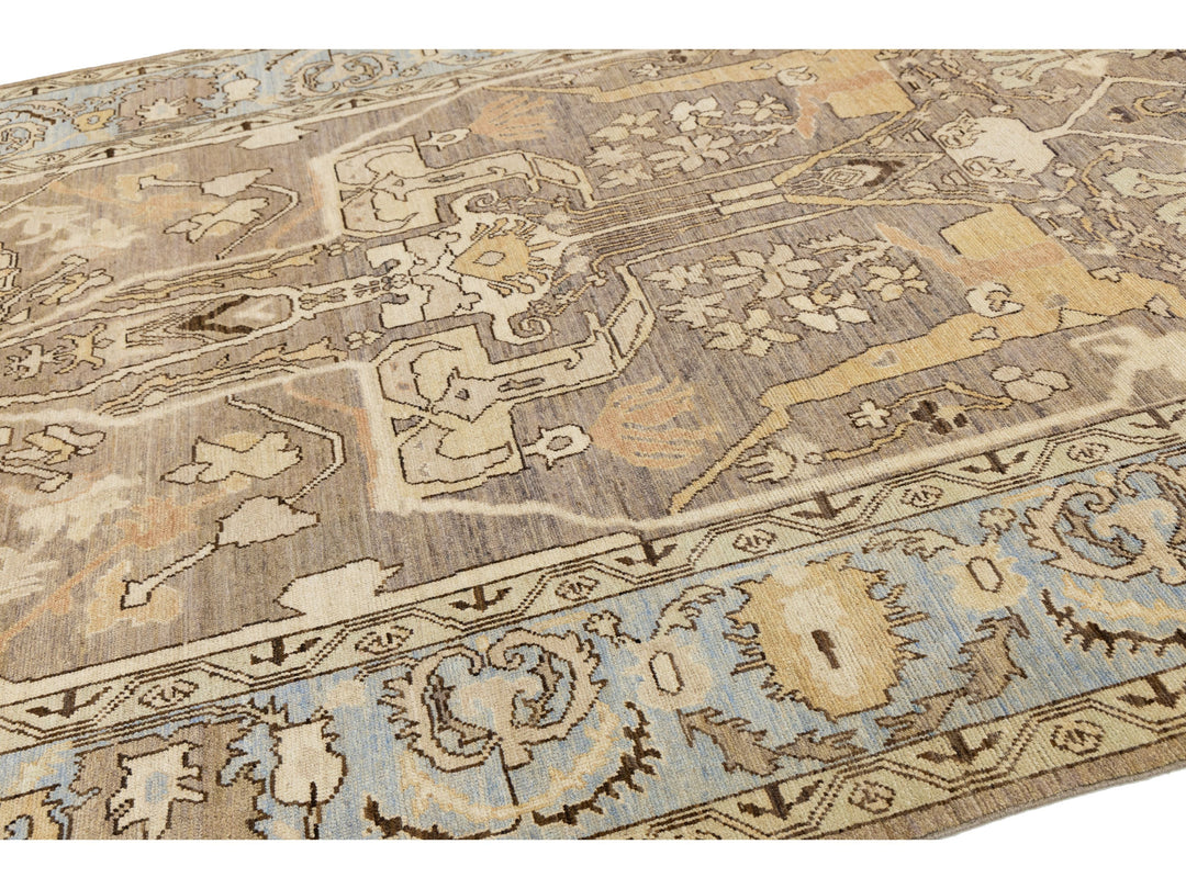 Modern Oushak Wool Rug 9 X 12