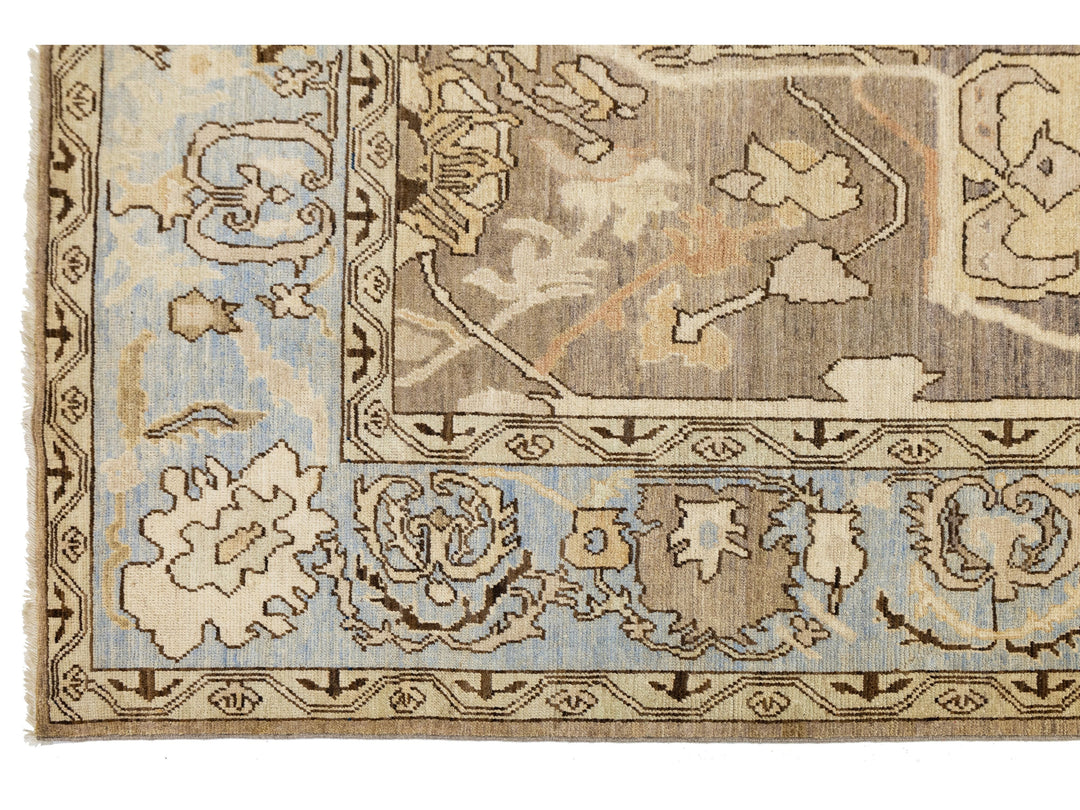 Modern Oushak Wool Rug 9 X 12