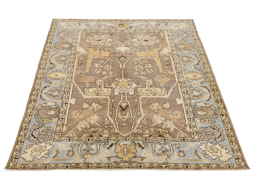 Modern Oushak Wool Rug 9 X 12