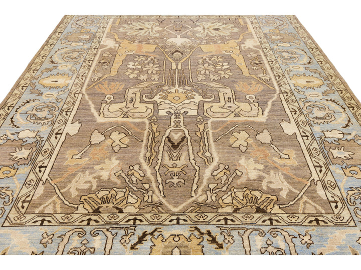 Modern Oushak Wool Rug 9 X 12