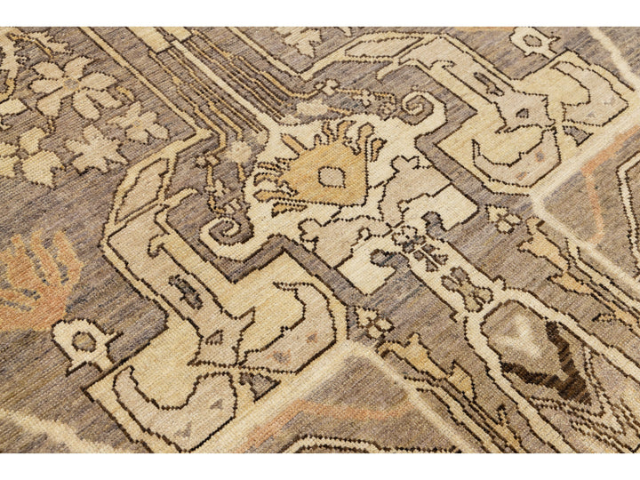Modern Oushak Wool Rug 9 X 12