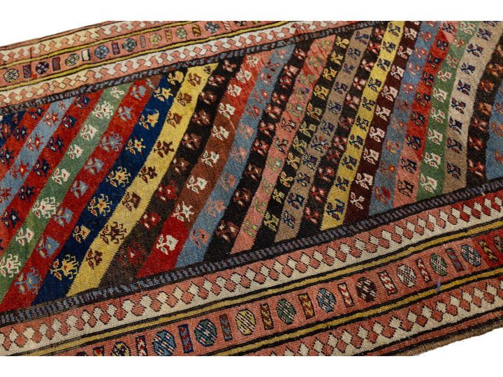 Antique Afshar Wool Runner 4 X 9