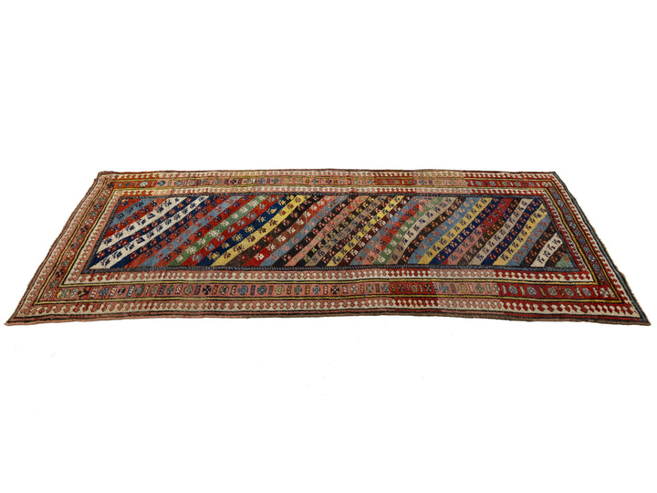 Antique Afshar Wool Runner 4 X 9