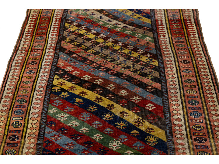 Antique Afshar Wool Runner 4 X 9