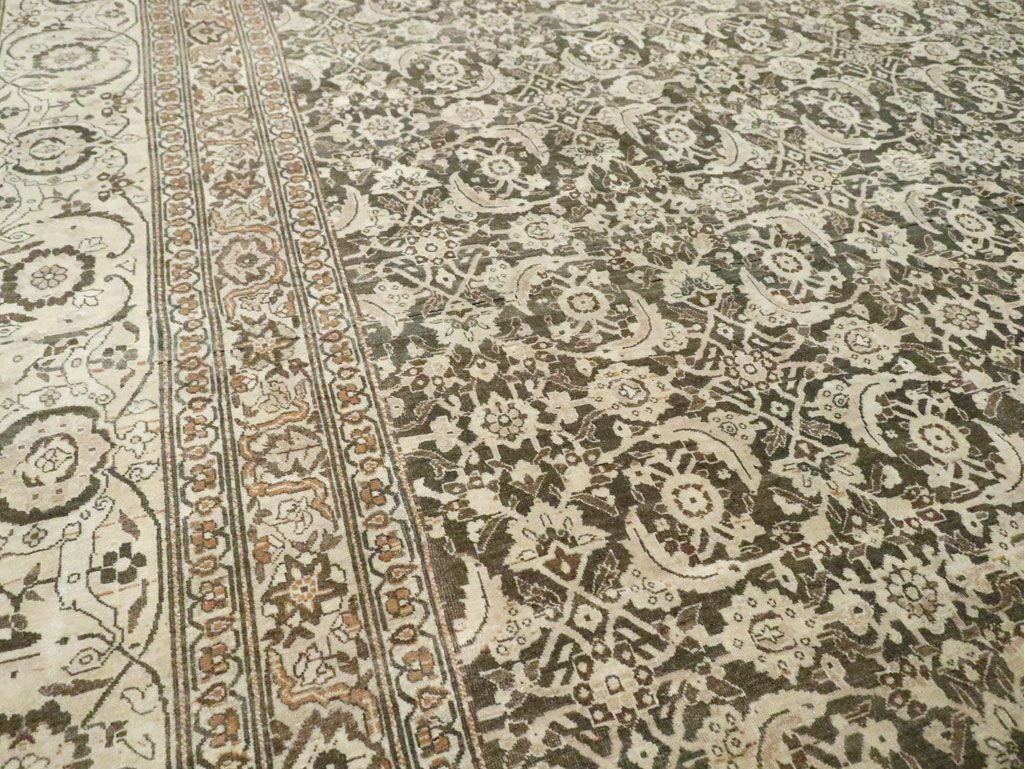 Antique Tabriz Wool Rug 13 X 23
