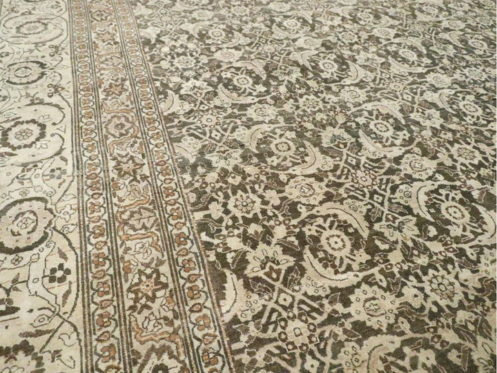 Antique Tabriz Wool Rug 13 X 23