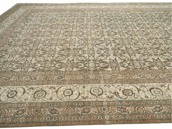 Antique Tabriz Wool Rug 13 X 23