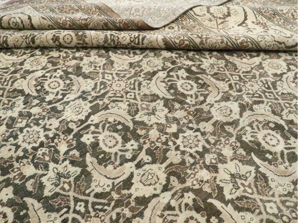 Antique Tabriz Wool Rug 13 X 23