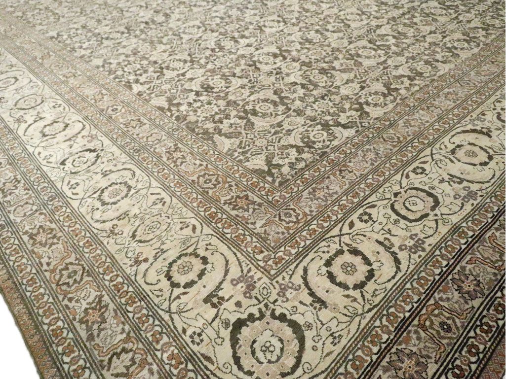 Antique Tabriz Wool Rug 13 X 23