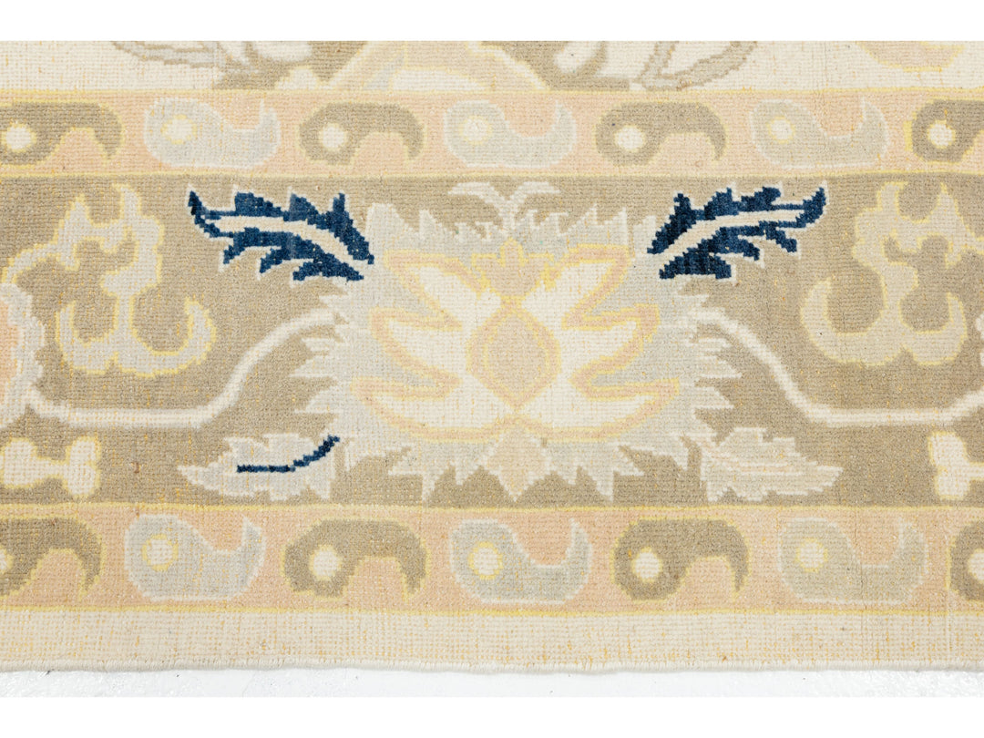 Modern Oushak Wool Rug 9 X 13