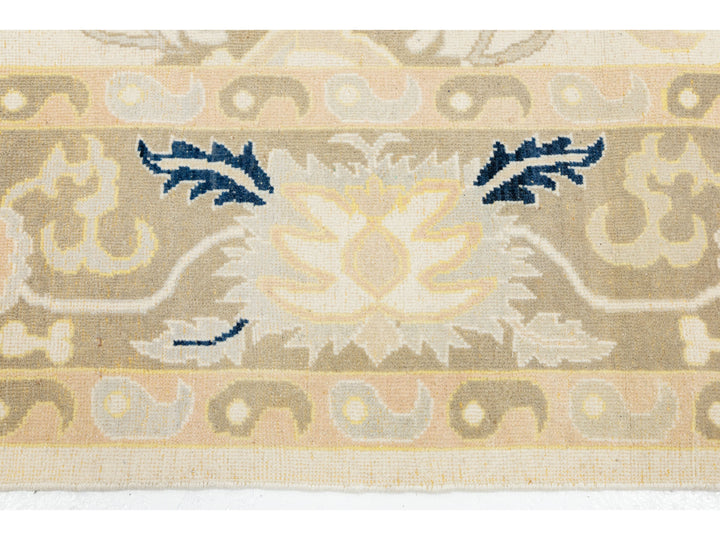 Modern Oushak Wool Rug 9 X 13