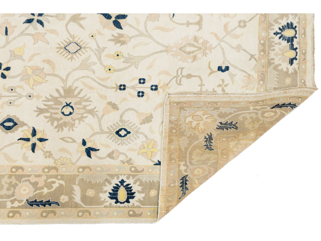 Modern Oushak Wool Rug 9 X 13