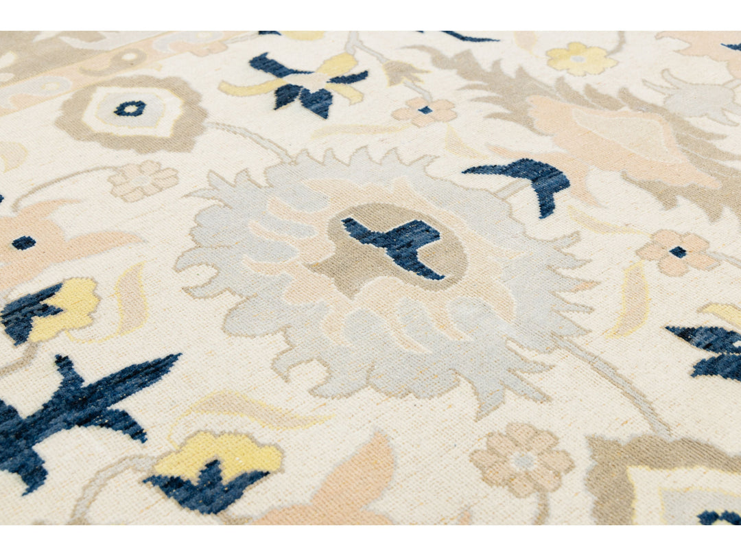 Modern Oushak Wool Rug 9 X 13