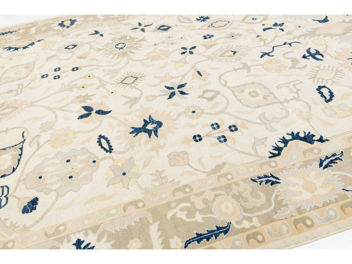 Modern Oushak Wool Rug 9 X 13