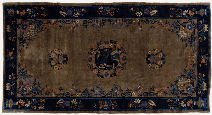 Antique Chinese Art Deco Rug  5 X 10