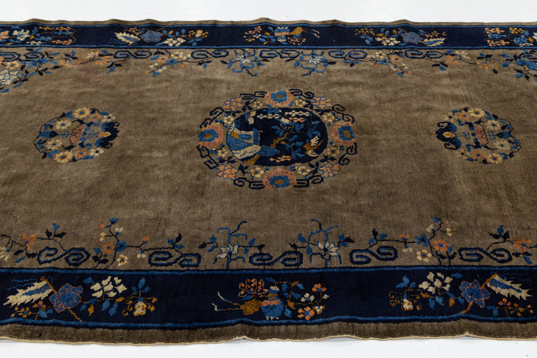 Antique Chinese Art Deco Rug  5 X 10