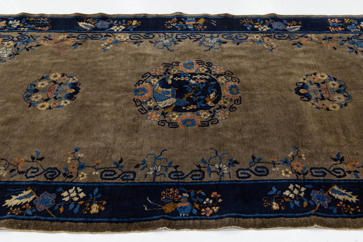 Antique Chinese Art Deco Rug  5 X 10