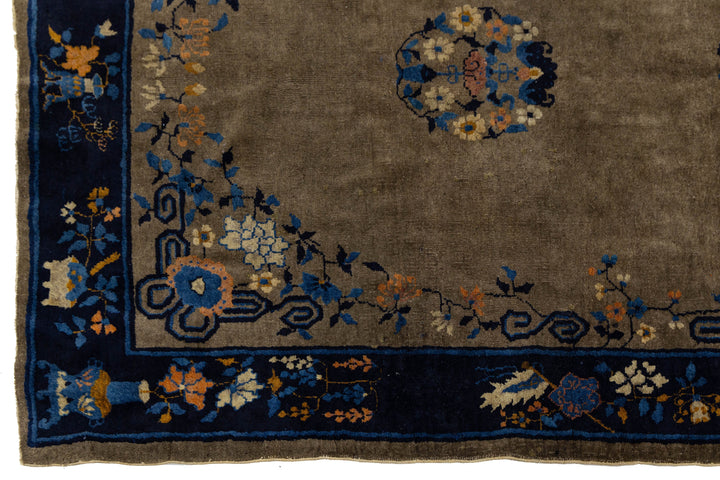 Antique Chinese Art Deco Rug  5 X 10