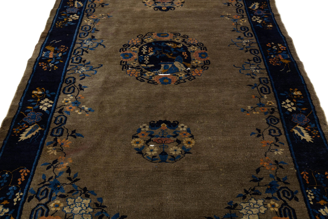 Antique Chinese Art Deco Rug  5 X 10