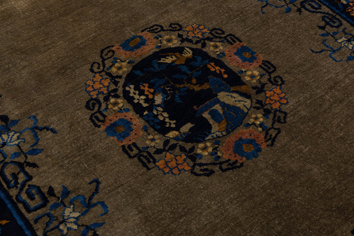 Antique Chinese Art Deco Rug  5 X 10