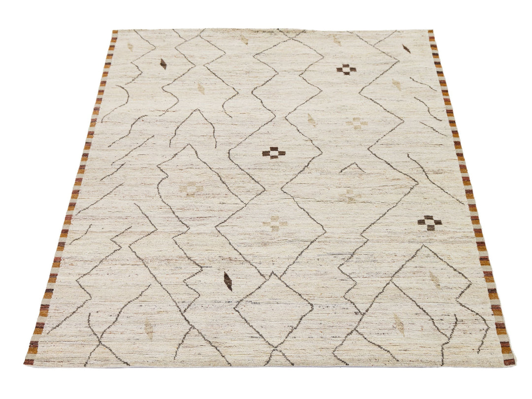 Modern Moroccan Wool Rug 8 X 10