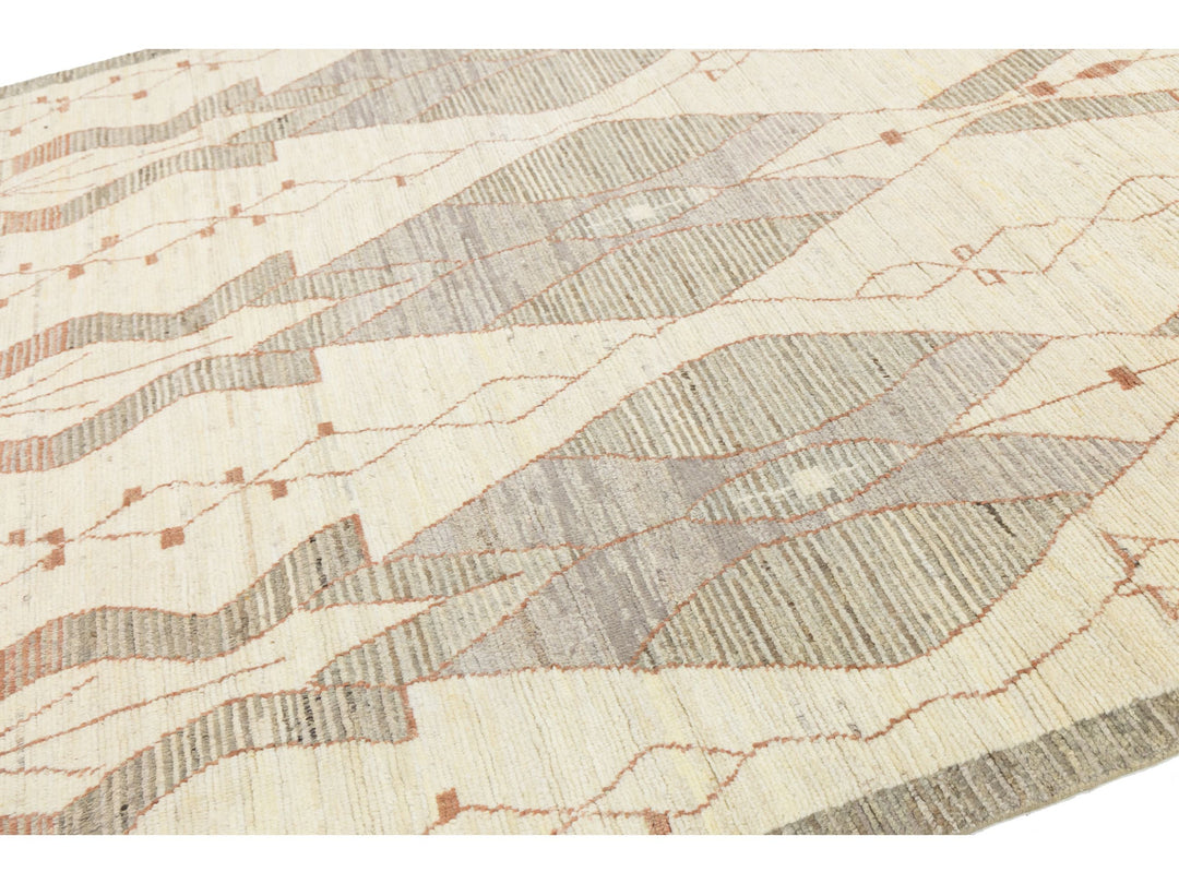 Modern Moroccan Wool Rug 8 X 10