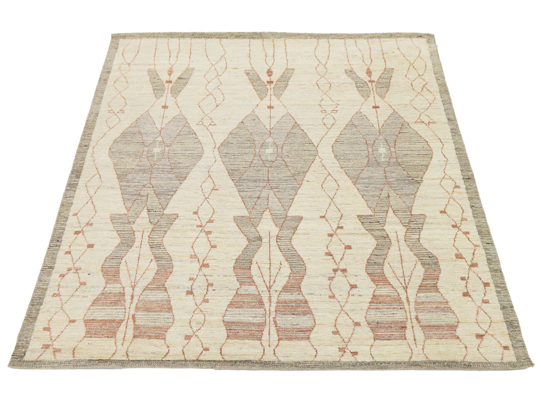 Modern Moroccan Wool Rug 8 X 10