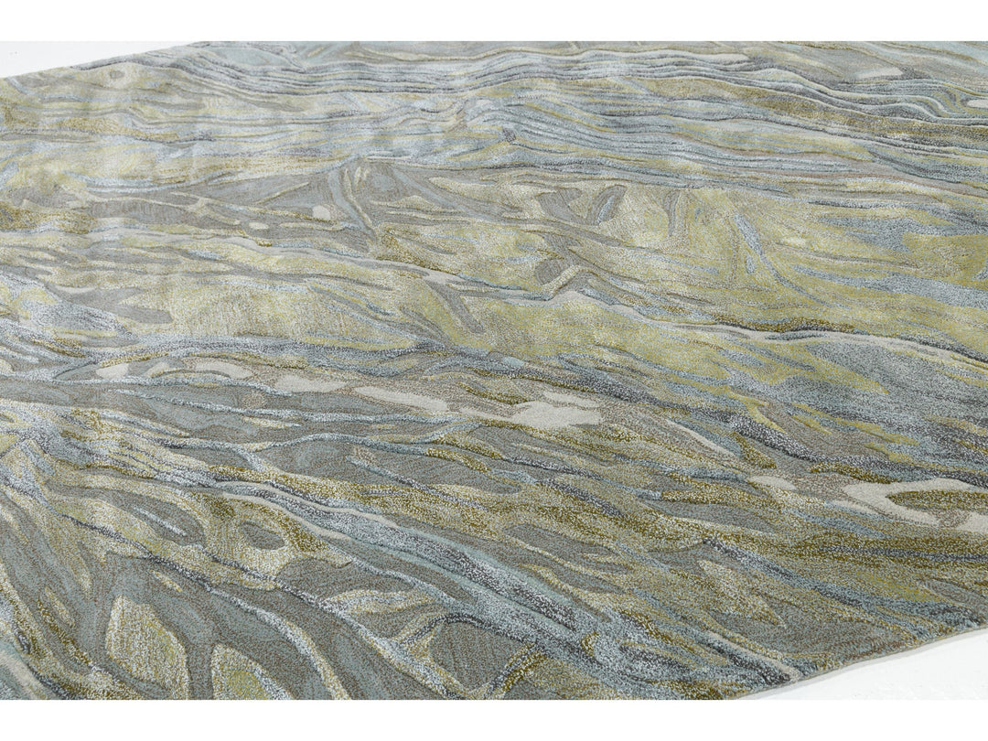Modern Wool and Silk Rug 8 X 10