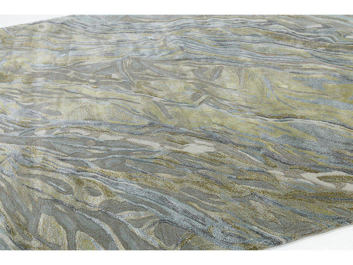Modern Wool and Silk Rug 8 X 10