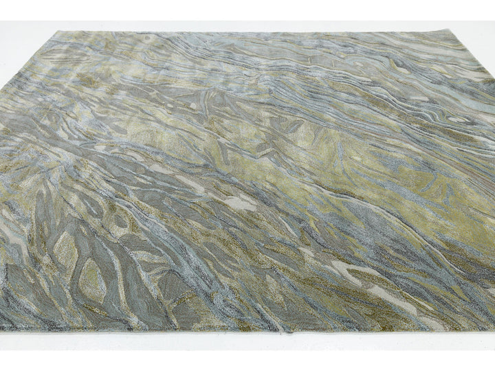 Modern Wool and Silk Rug 8 X 10