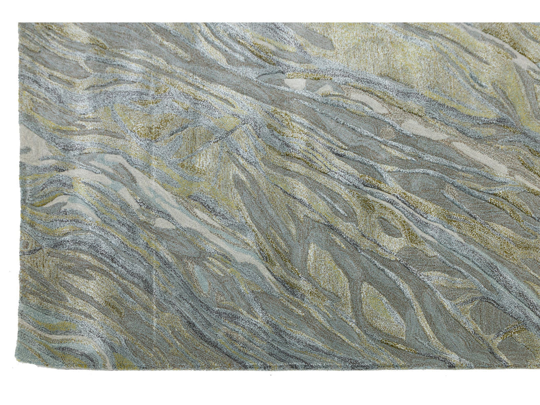 Modern Wool and Silk Rug 8 X 10