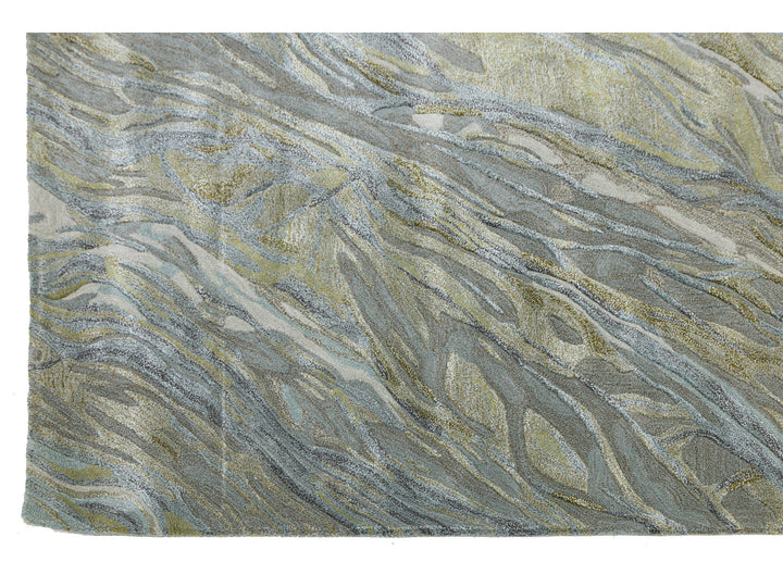 Modern Wool and Silk Rug 8 X 10