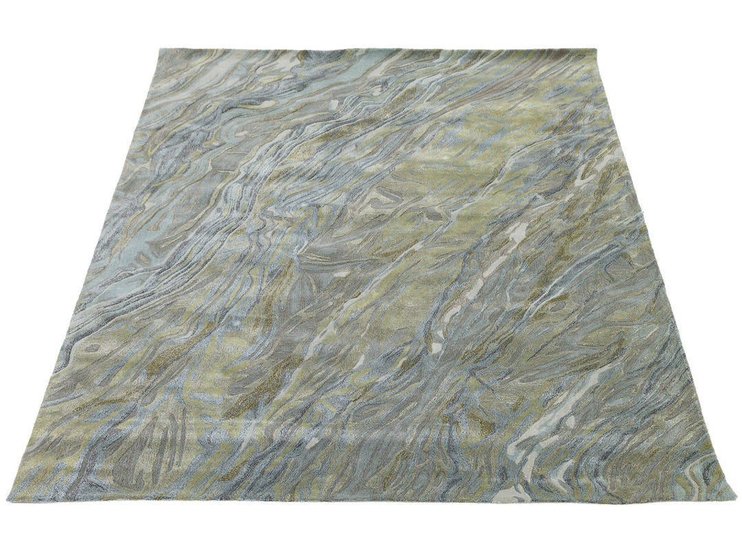 Modern Wool and Silk Rug 8 X 10