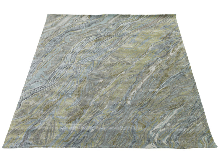 Modern Wool and Silk Rug 8 X 10